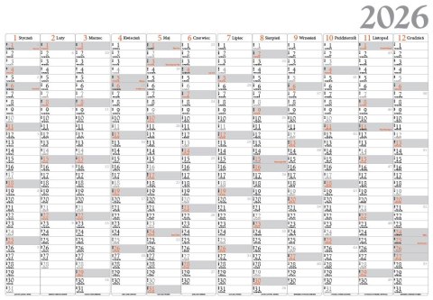 Kalendarz planer roczny 980x680mm A 10 LUCRUM BF03
