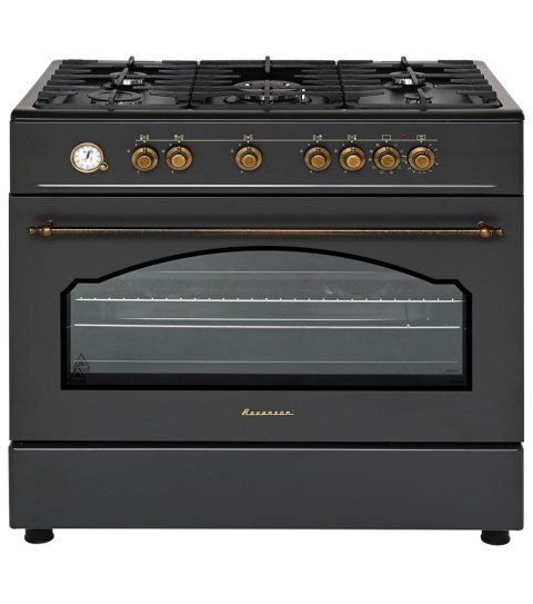 Kuchnia gazowo elektryczna Ravanson Retro KWGE-90AR (czarny)