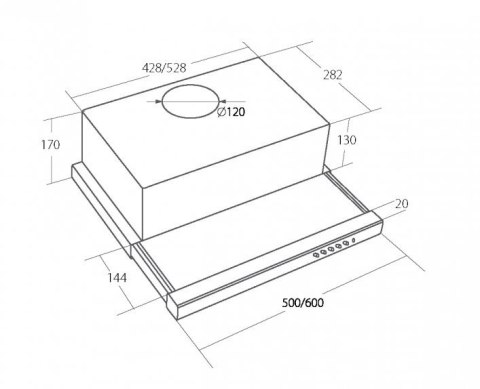 Okap teleskopowy AKPO WK-7 LIGHT ECO 50 CZARNY (podszafkowy)