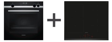 Zestaw piekarnik z funkcją pary SIEMENS HR538ABS1 + płyta indukcyjna SIEMENS ED651HSC1E