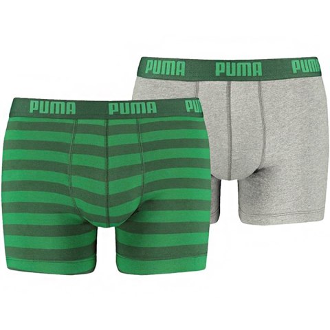 Bokserki męskie Puma Stripe 1515 Boxer 2P zielone szare 591015001 327