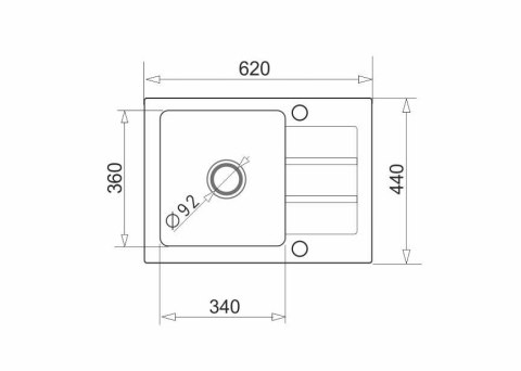 Czarny mat zlewozmywak granitowy MAIDSINKS 62x44 1B 1D volcano czarny matowy (Pyragranit; kolor czarny)