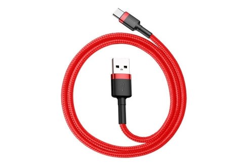 Kabel Baseus Cafule CATKLF-C09 (USB 2.0 - USB typu C ; 2m; kolor czarno-czerwony)