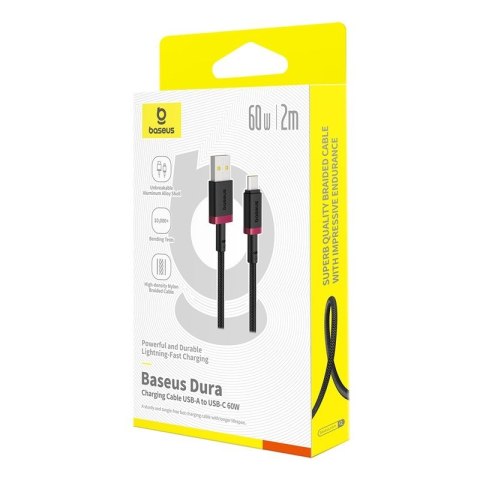 Kabel Baseus Dura USB-Typ C 60W 2m (czerwono-czarny)