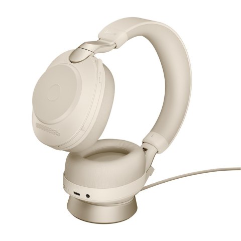 Słuchawki nauszne Jabra Evolve2 85 UC Stereo Link380a, beige + stand