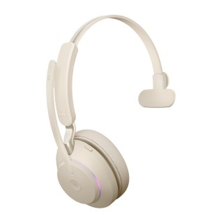 Słuchawki nauszne bezprzewodowe Jabra Evolve2 65 MS Mono Link380a, beige