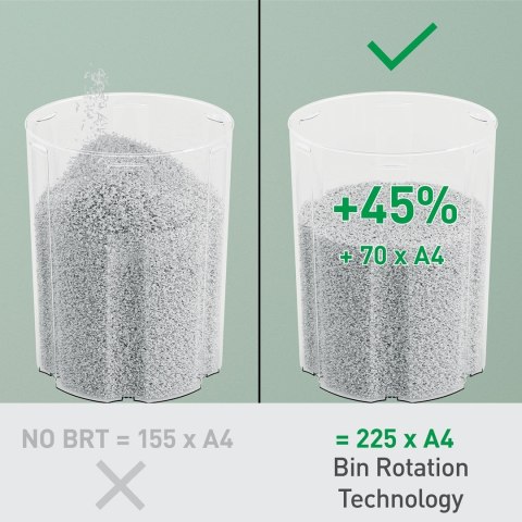 Niszczarka Leitz IQ OptiMax Home Office 225, 15l, P5, 6 kartek, Automatyczny Start/Stop, Funkcja cofania, Obrotowy pojemnik - 33