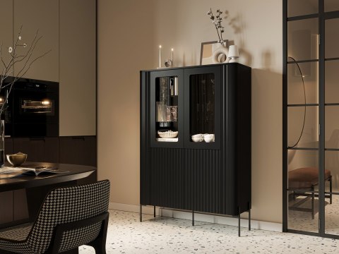 Witryna VERA 110x40x160 czarny mat