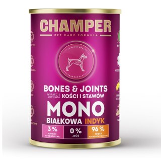 CHAMPER BONES&JOINTS MONOBIAŁKOWA indyk mokra karma dla psa 400g