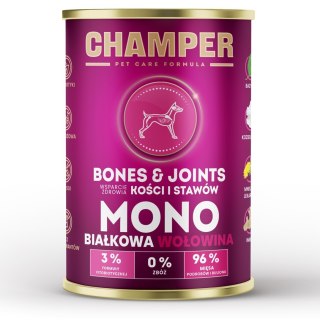 CHAMPER BONES&JOINTS MONOBIAŁKOWA wołowina mokra karma dla psa 400g