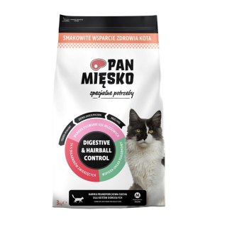 Pan Mięsko Digestive & Hairball Control sucha karma dla kota 3kg