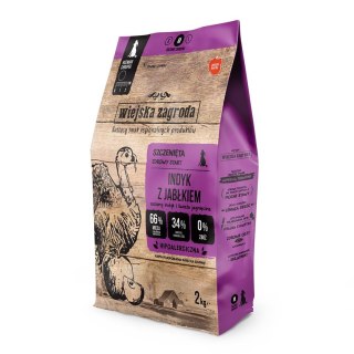 Wiejska Zagroda Indyk z jabłkiem karma sucha dla psa 2kg