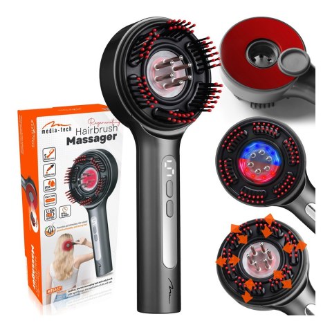 MEDIA-TECH ELEKTRYCZNA SZCZOTKA MASUJĄCA DO WŁOSÓW I SKÓRY GŁOWY HAIRBRUSH MASSAGER MT6537