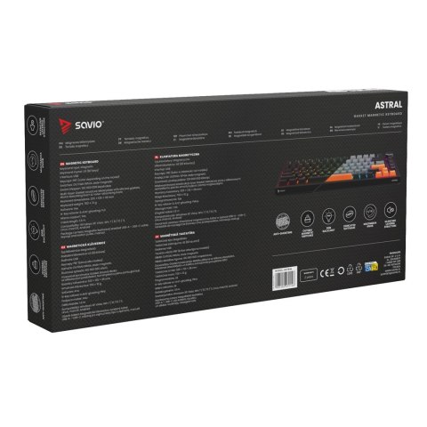 SAVIO KLAWIATURA MAGNETYCZNA ASTRAL BLACK OUTEMU WHITE JADE RGB