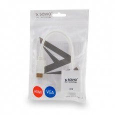 SAVIO ADAPTER HDMI (M) -VGA(F) BIAŁY CL-201
