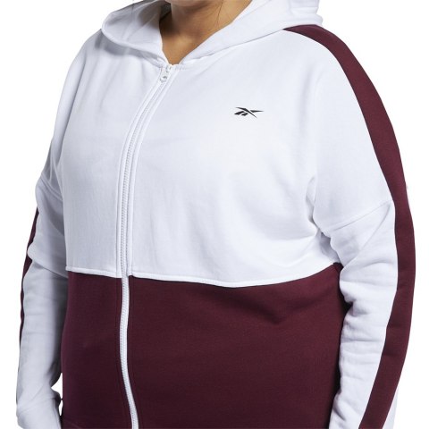 Bluza damska Reebok Te Linear Logo Ft bordowo-biała FU2203 Bluza damska Reebok Te Linear Logo Ft bordowo-biała FU2203