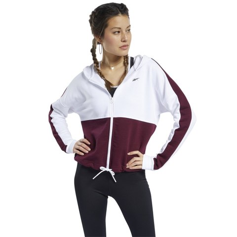 Bluza damska Reebok Te Linear Logo Ft bordowo-biała FU2203 Bluza damska Reebok Te Linear Logo Ft bordowo-biała FU2203