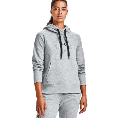 Bluza damska Under Armour Rival Fleece Metallic Hoodie szara 1356323 035 Bluza damska Under Armour Rival Fleece Metallic Hoodie szara 1356323 035