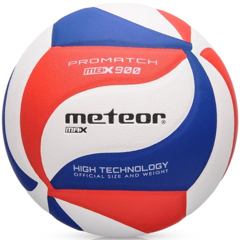 Piłka siatkowa Meteor Max 900 niebiesko-czerwono-biała 10082 Piłka siatkowa Meteor Max 900 niebiesko-czerwono-biała 10082