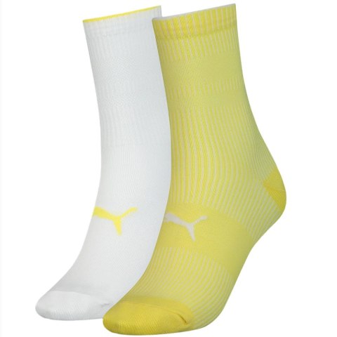 Skarpety damskie Puma Sock Structure 2 pary białe, żółte 907622 04 Skarpety damskie Puma Sock Structure 2 pary białe, żółte 907622 04