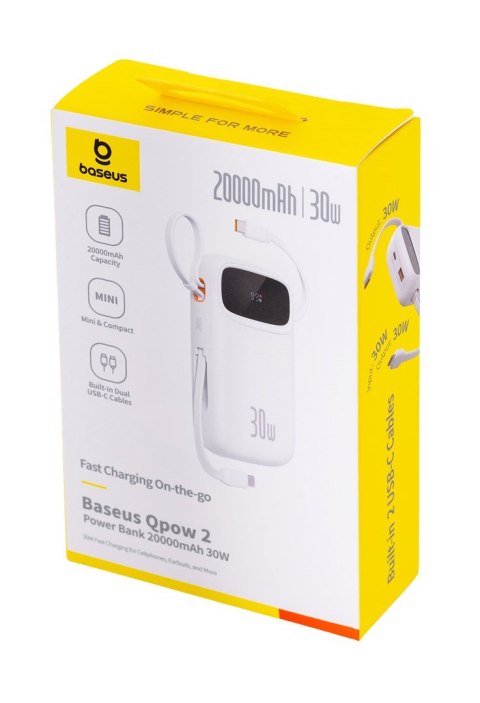 BASEUS POWERBANK QPOW2 20000MAH 30W (BIAŁY)