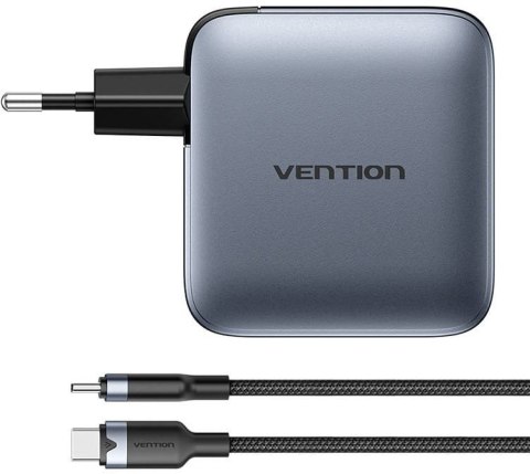 Ładowarka Vention 100W GaN 1x USB-A 3x USB-C + kabel USB-C do USB-C 1m