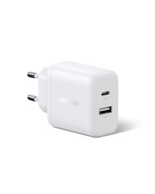 Ładowarka sieciowa Ugreen X227 20W GaN 1x USB-A 1x USB-C - biała