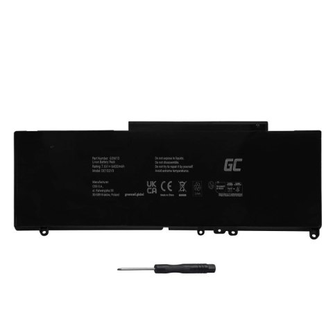 GREEN CELL BATERIA DE102V3 G5M10 0WYJC2 DO DELL LATITUDE E5250 E5450 E5550 6200MAH 7.6V