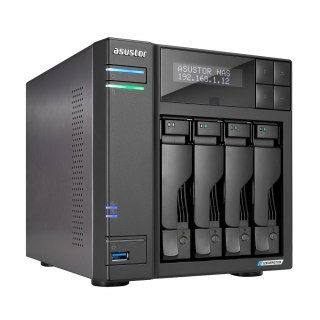 NAS Asustor AS6704T; Tower; 4x (3.5" SATA HDD/ 2.5" SSD); Intel Celeron N5105; 4GB DDR4 SODIMM (max. 16GB), 2x 2.5GbE, 4x M.2 22