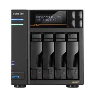 NAS Asustor AS6804T; Tower; 4x (3.5" SATA HDD/ 2.5" SSD); AMD Ryzen Embedded V3C14; 16G ECC DDR5 SODIMM (max. 64GB), 2x 10GbE, 2