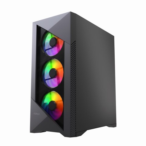 GEMBIRD OBUDOWA FORNAX 900ARGB MIDI-TOWER (2X USB 3.1, 1X USB TYPE-C) 4X FAN, CZARNA