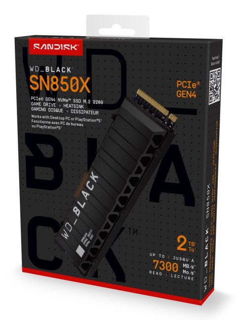 Dysk SSD WD Black SN850X WDS200T2XHE (2 TB ; M.2; PCIe NVMe 4.0 x4; heatsink)