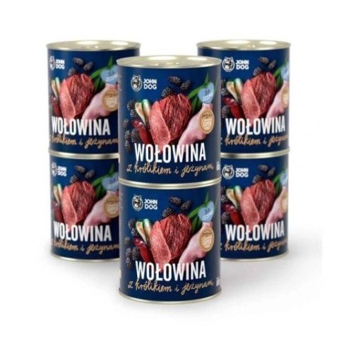 John Dog BERRY wołowina i królik z jeżynami400g*6