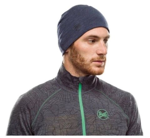 Czapka wełniana Buff Merino Midweight, melange night blue