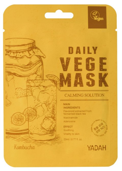 YADAH Daily Vege Maska w płachcie Kombucha 23 ml