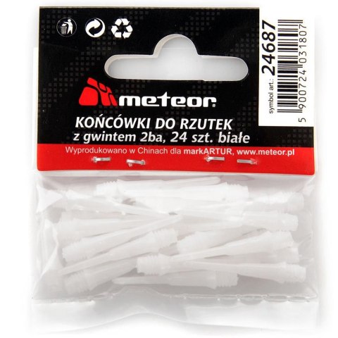 Końcówki do darta Meteor białe 24szt 24687 Końcówki do darta Meteor białe 24szt 24687
