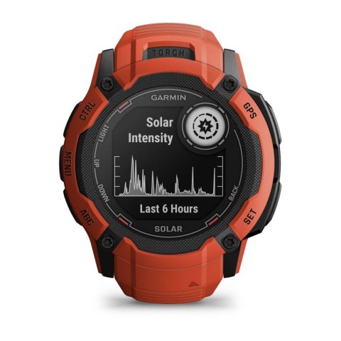 Zegarek sportowy Garmin Instinct 2X Solar 50mm Czerwony