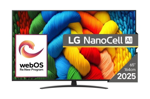 Telewizor LG NanoCell 65NANO81A3A 65'' 4K Ultra HD WebOS Dolby Digital DVB-T2 Czarny