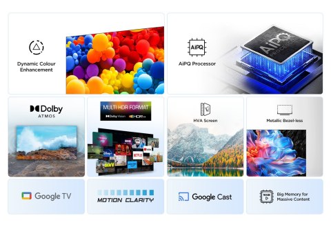 Telewizor TCL 43V6C DLED 43'' 4K Ultra HD Google TV Dolby Atmos DVB-T2 Czarny