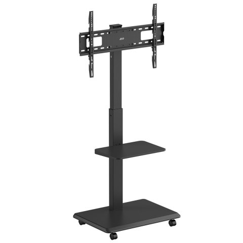ERGO OFFICE STAND / WÓZEK DLA TV, MAX. OBCIĄŻENIE 50KG / 5KG PÓŁKA, MAX. VESA 600X400, WBUD. LISTWA ZASIL., CZARNY ER-304 B
