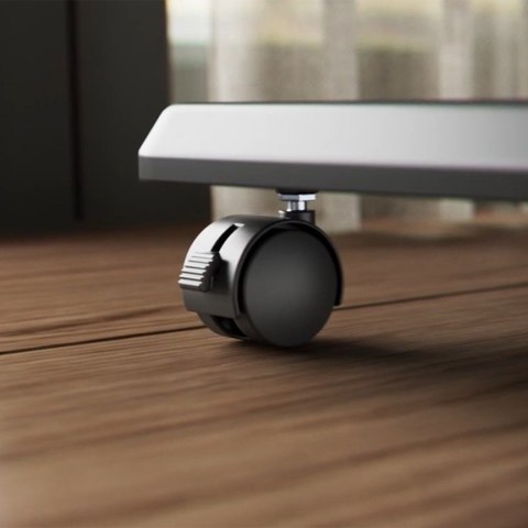 ERGO OFFICE STAND / WÓZEK DLA TV, MAX. OBCIĄŻENIE 50KG / 5KG PÓŁKA, MAX. VESA 600X400, WBUD. LISTWA ZASIL., CZARNY ER-304 B