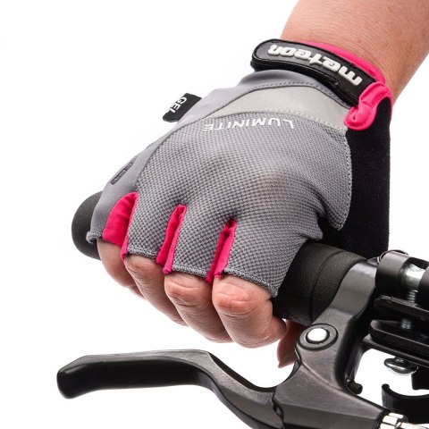 Rękawiczki rowerowe Meteor Gel GX34 szaro-różowe 26218-26219 Rękawiczki rowerowe Meteor Gel GX34 szaro-różowe 26218-26219