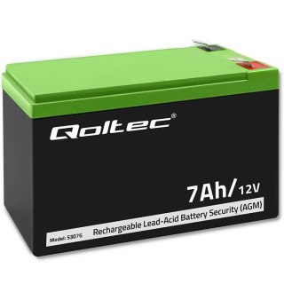 QOLTEC AKUMULATOR AGM 12V | 7AH | MAX. 105A | SECURITY