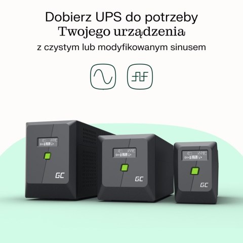 GREEN CELL UPS POWERPROOF 600W/1000VA MODYFIKOWANA SINUSOIDA