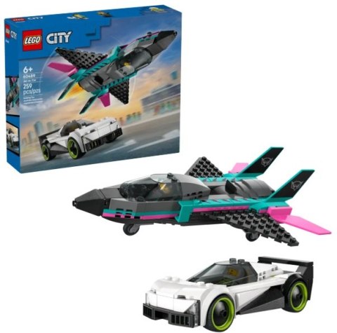 LEGO Klocki konstrukcyjne Lego City Odrzutowiec i Auto 60489