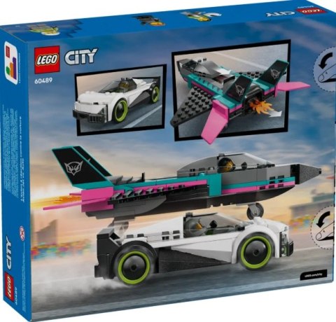 LEGO Klocki konstrukcyjne Lego City Odrzutowiec i Auto 60489