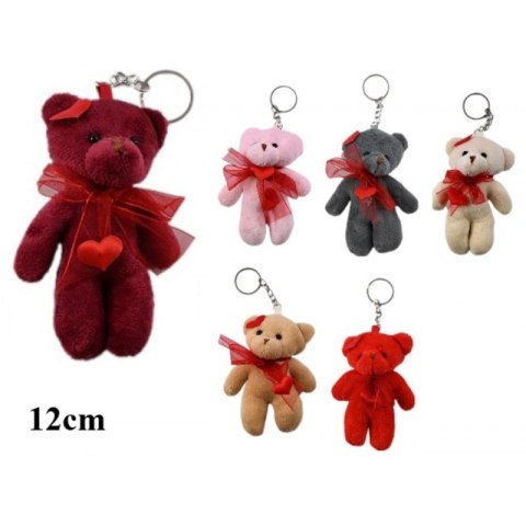 Brelok pluszowy 10 cm Miś serce z kokardą Walentynki a 10 KD2051