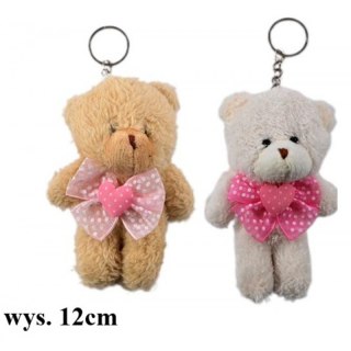 Brelok pluszowy 12 cm Miś serce z kokardą Walentynki A 12 KD2049