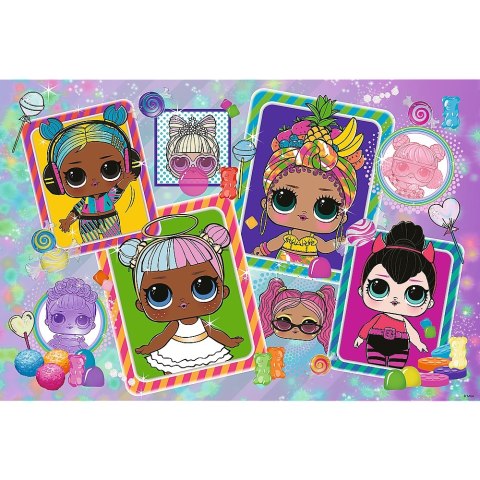 Puzzle 70 elementów brokat Kolorowe laleczki TRFEL 53016 TR