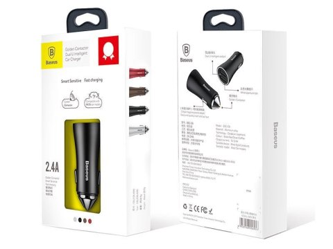 Baseus Ładowarka Samochodowa 2x USB 2.4A